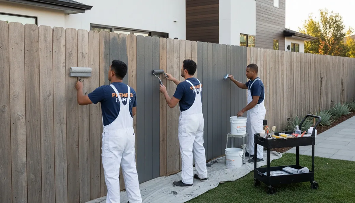 Professional fence painting in Oakland, CA protecting wood from Bay Area sun and moisture