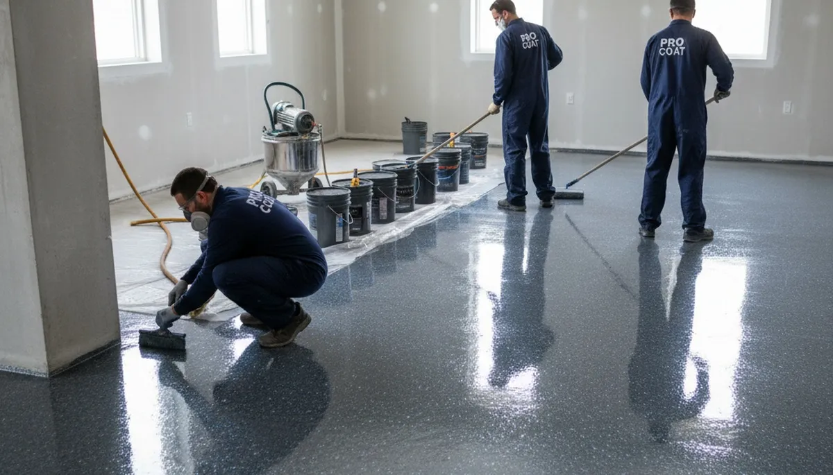 Professional garage floor epoxy coating in Oakland, CA for durable, polished concrete protection