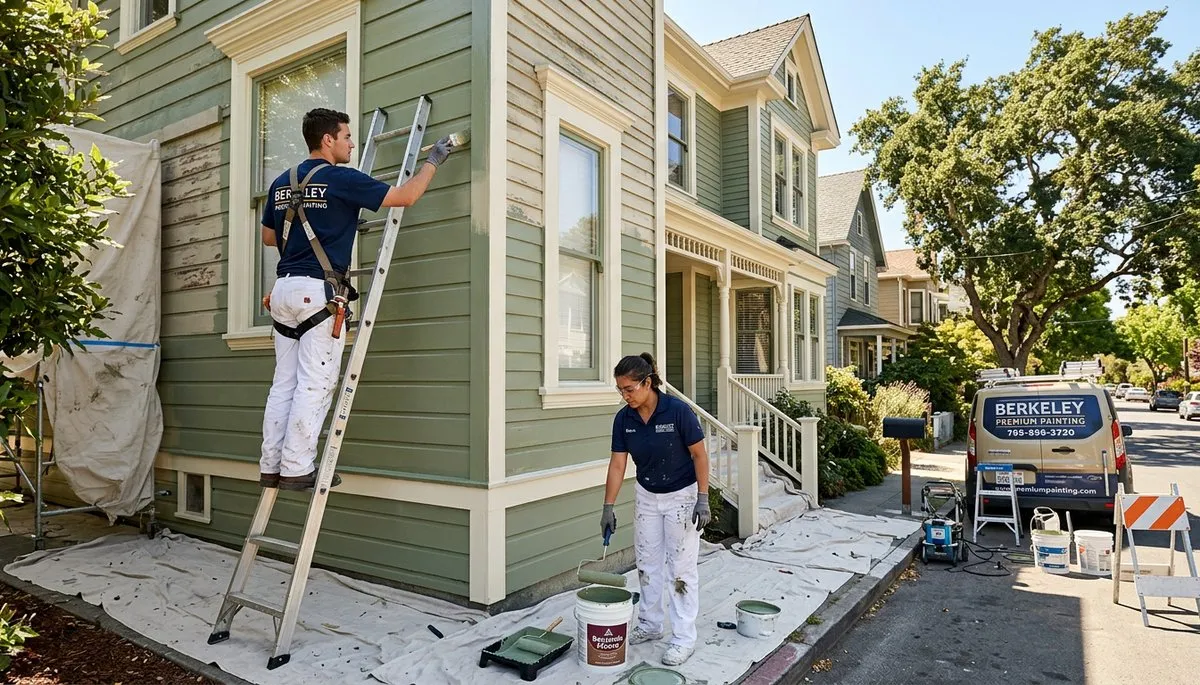 Professional house painters completing exterior home painting project in Oakland, CA