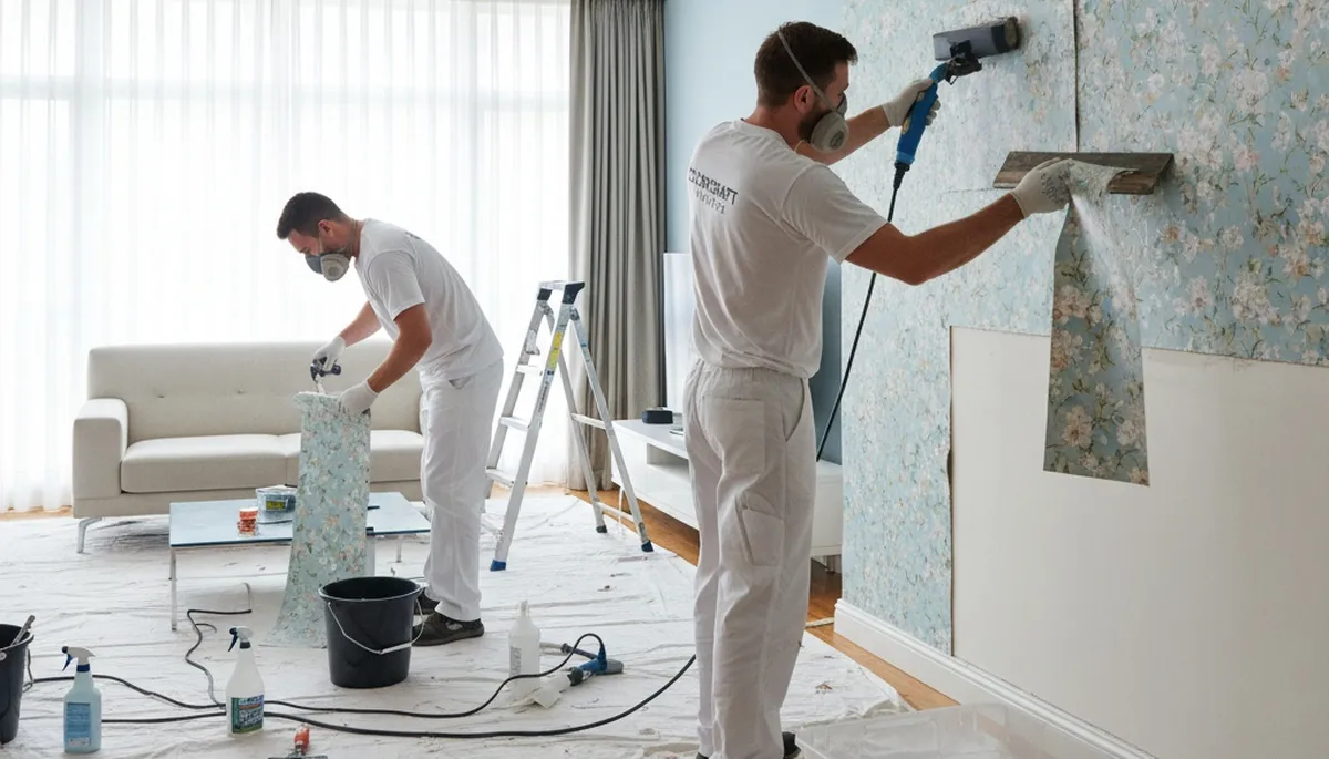 Professional wallpaper removal and wall prep by house painters in Oakland, CA